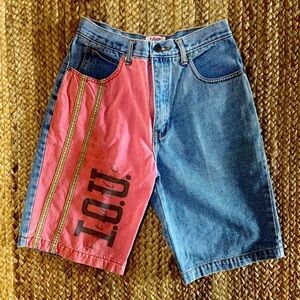 Vintage 90s IOU Bermuda Jean Shorts Sz 30, 100% Cotton NEW